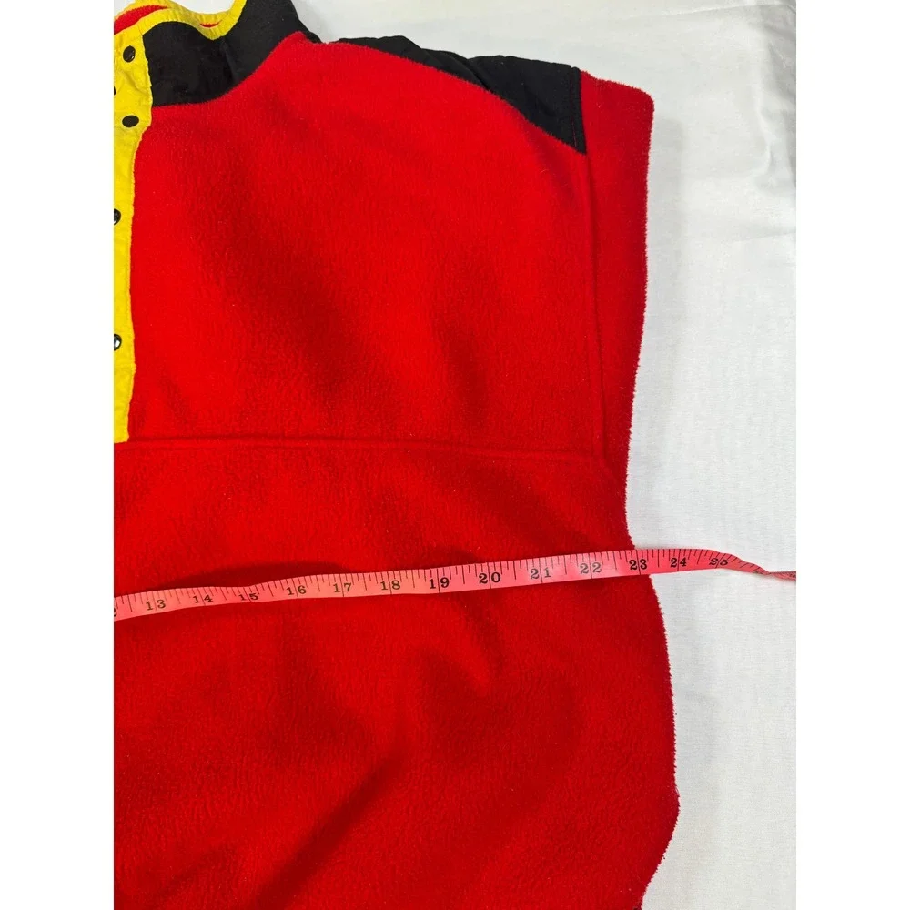 Vintage Marlboro Adventure Team Fleece Pullover Red Black Yellow Snap T 90s L - Picture 9 of 11